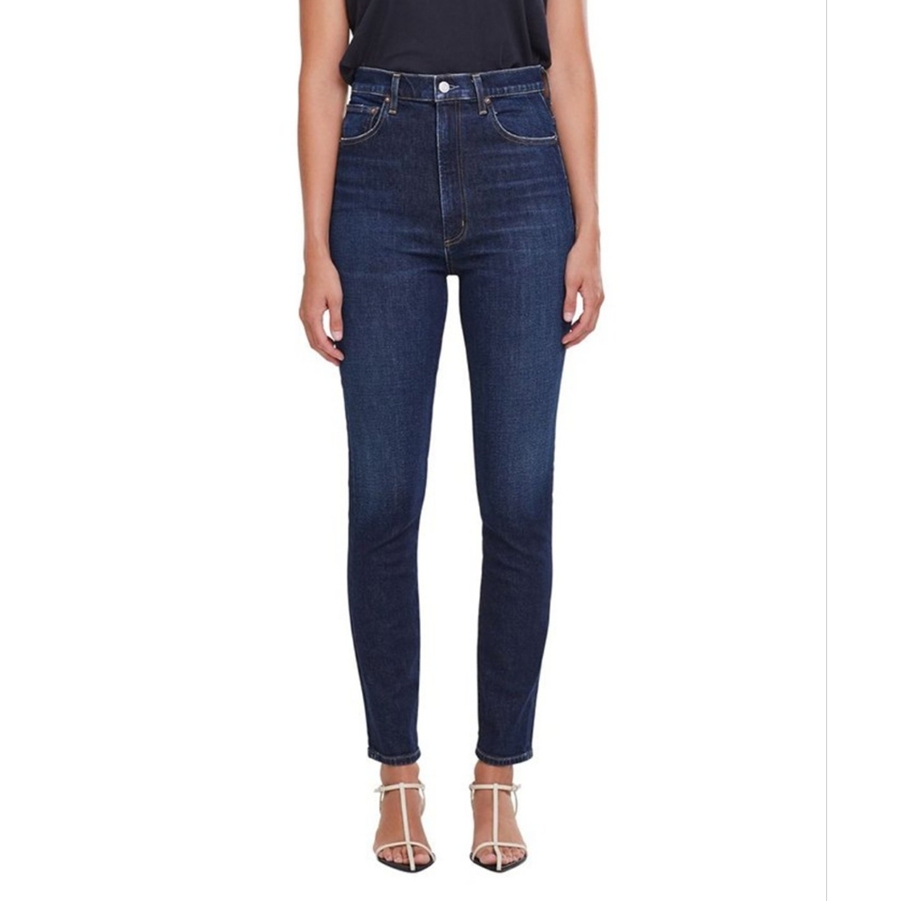 Agolde Women's High Rise Jeans - Dark Blue
